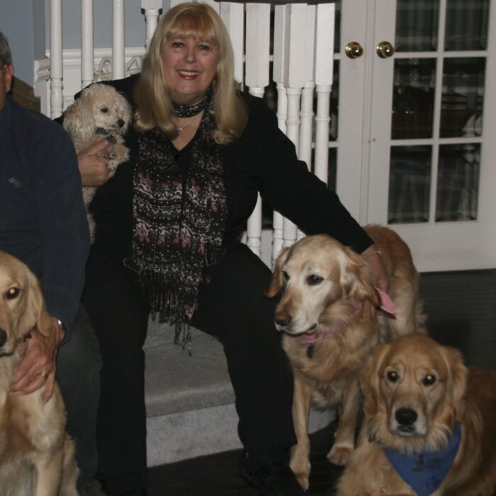 Alen and Carolyn with Bailey, French Fry, Bella, and Octane
